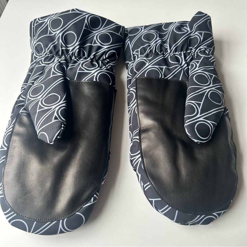 Moose Knuckles Sidney Mittens Monogram Print Black White - Picture 3 of 10